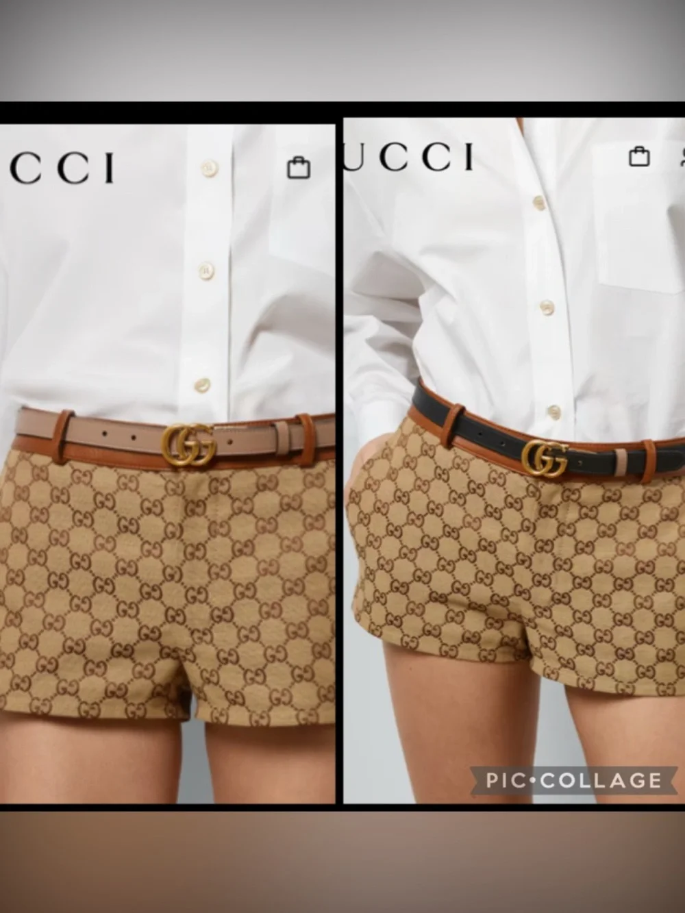 Authentic Gucci GG Marmont Reversible Thin Leather Belt, Black/Pink 90 - Picture 2 of 14